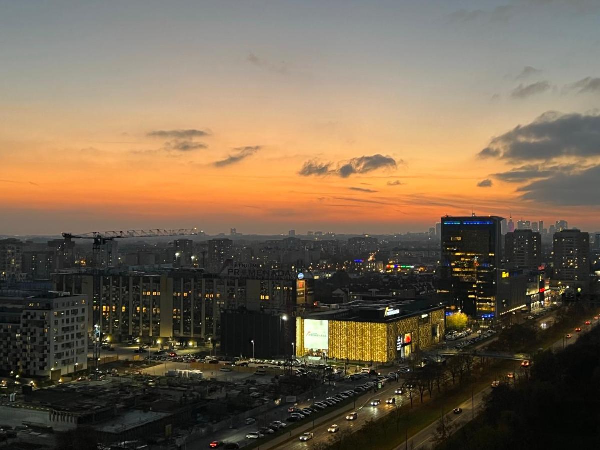 Apartament Skyscrapper Z Widokiem Na Panorame Warszawy Warschau Exterior foto