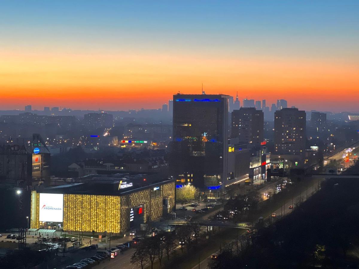 Apartament Skyscrapper Z Widokiem Na Panorame Warszawy Warschau Exterior foto