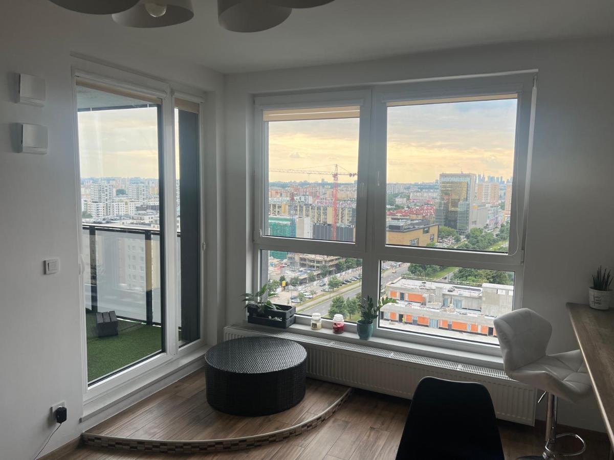Apartament Skyscrapper Z Widokiem Na Panorame Warszawy Warschau Exterior foto
